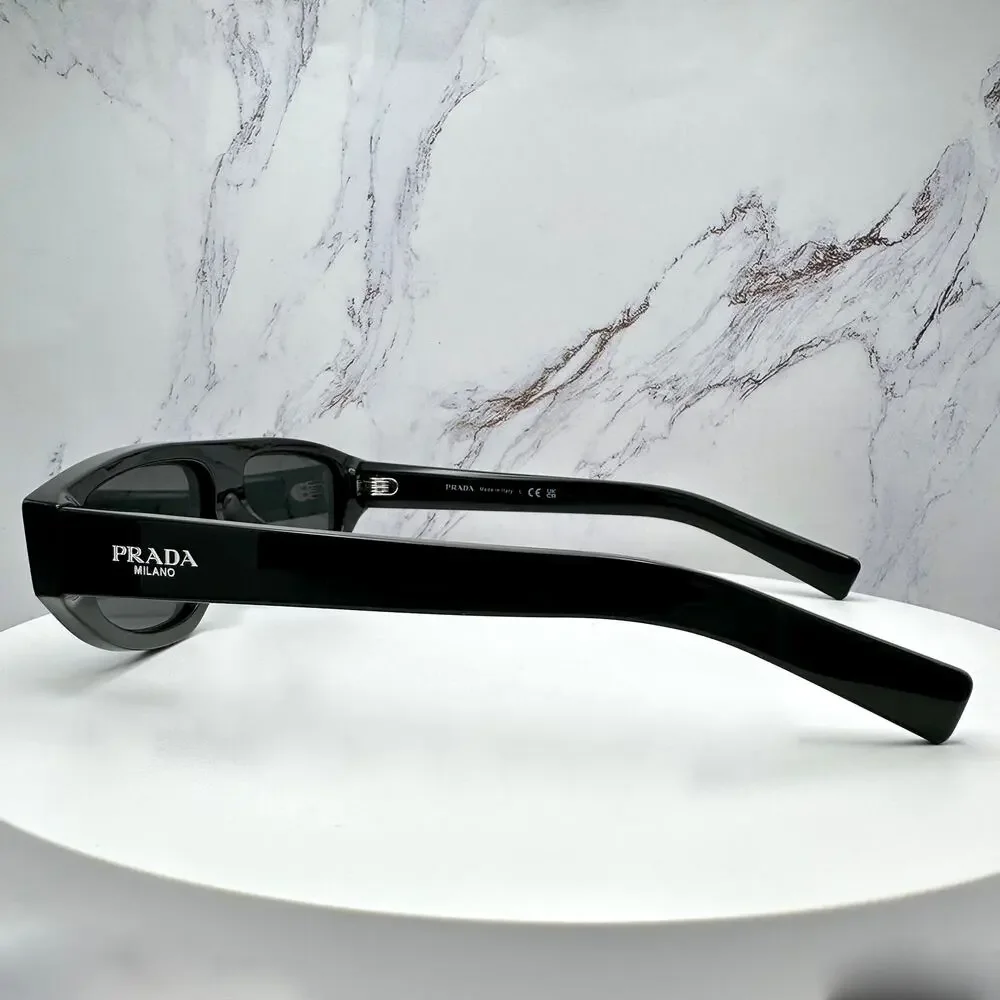 New PRADA Sunglasses Black Gray Lens 57-13-140 Authentic Prada
